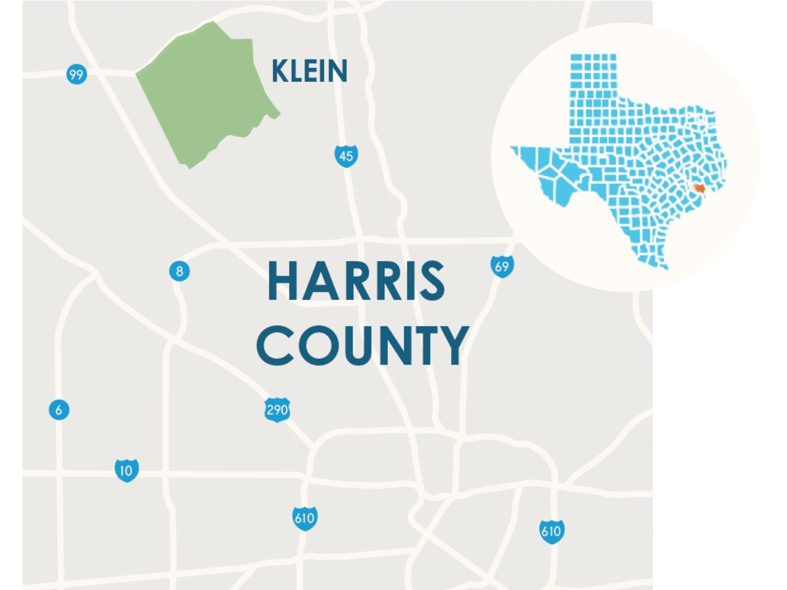 HCPL3_Map A map showcasing the Houston-area neighborhood described by this community profile - Klein