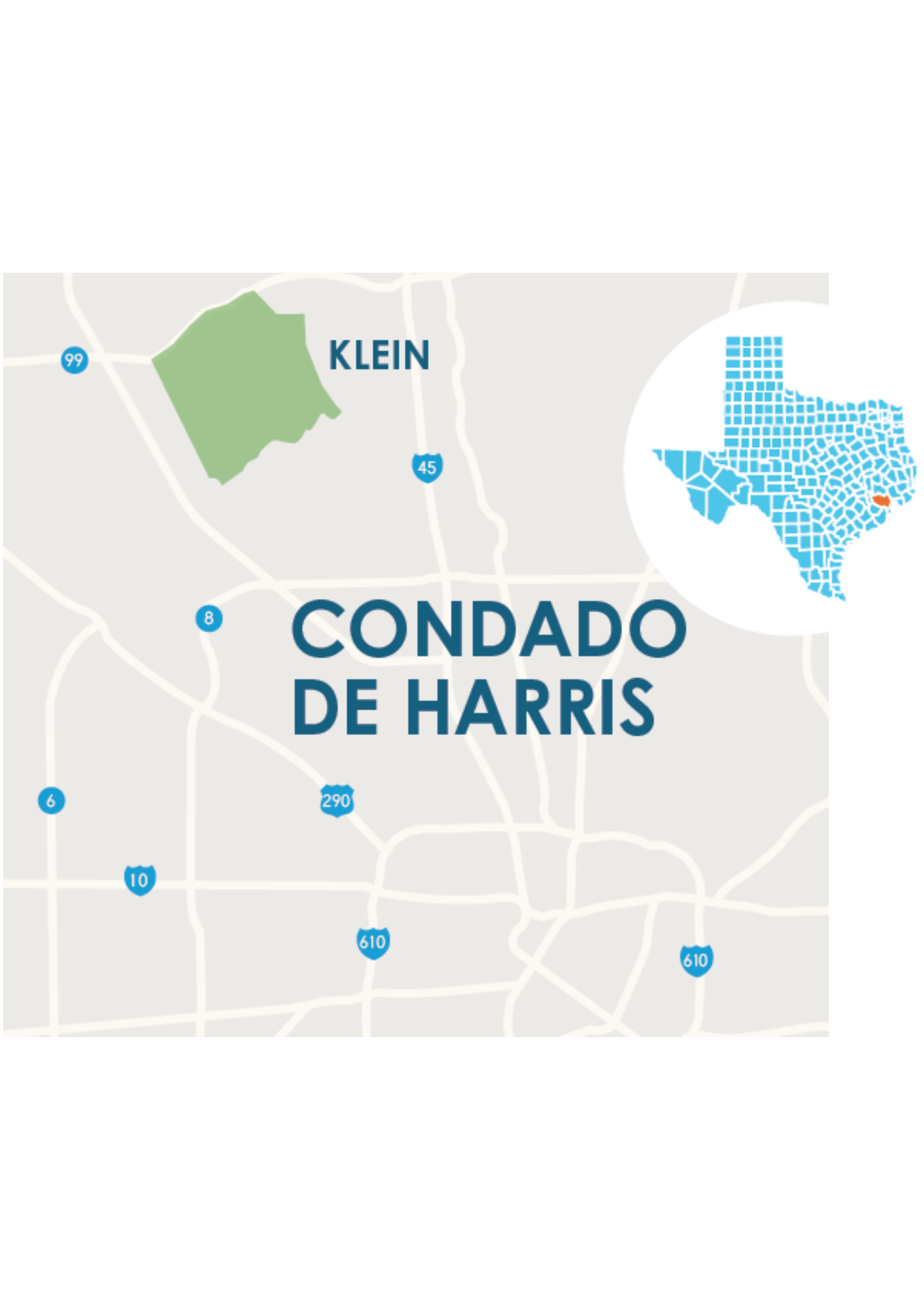 HCPL3_SPAN_MAP Un mapa que muestra el vecindario del área de Houston descrito por este perfil de comunidad - Klein